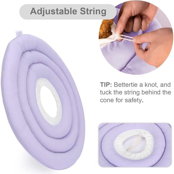 POP DUCK Dog Cone – XL Purple Soft Recovery Collar, Alternative After Surgery - Picture 4 of 8